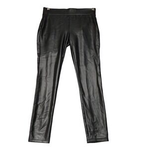 LOFT Pants Womens Small Petite Faux Leather Leggings Pull On Stretch High‎ Rise